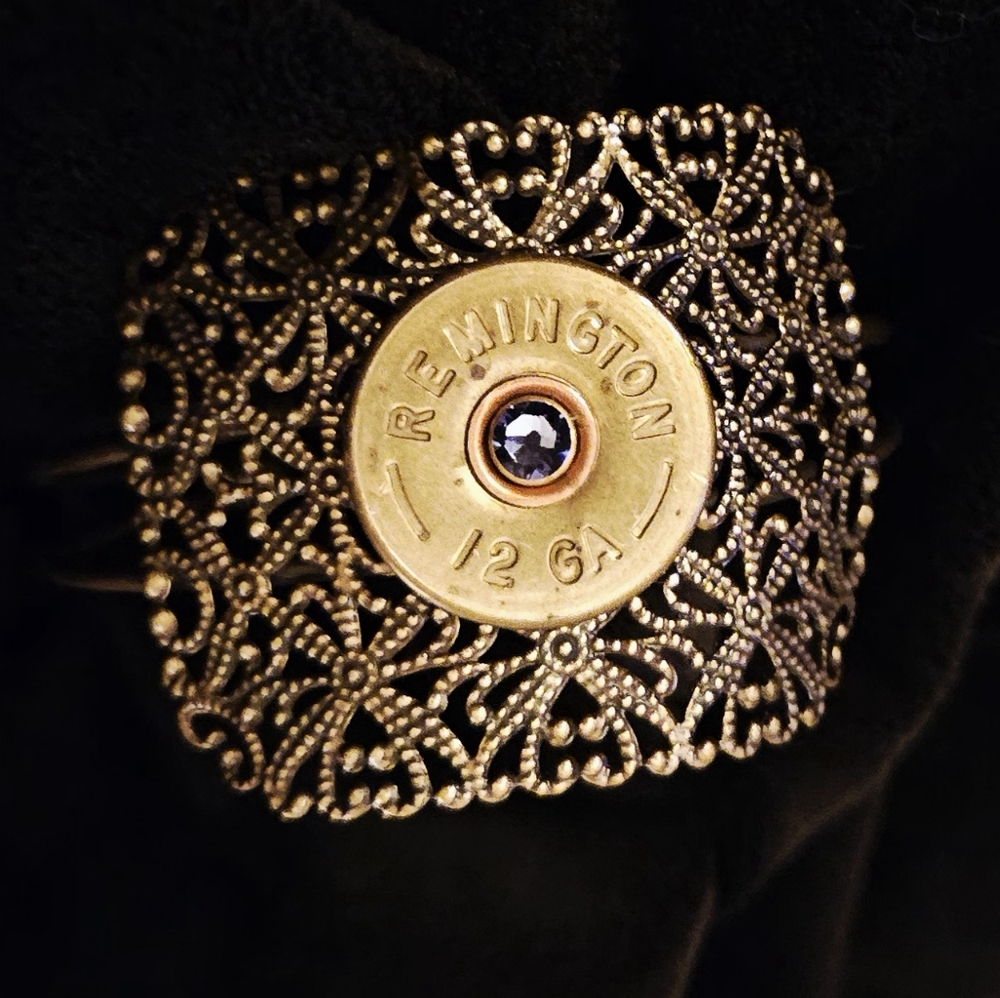 Remington Brass Filigree Bracelet with Bullet Accent